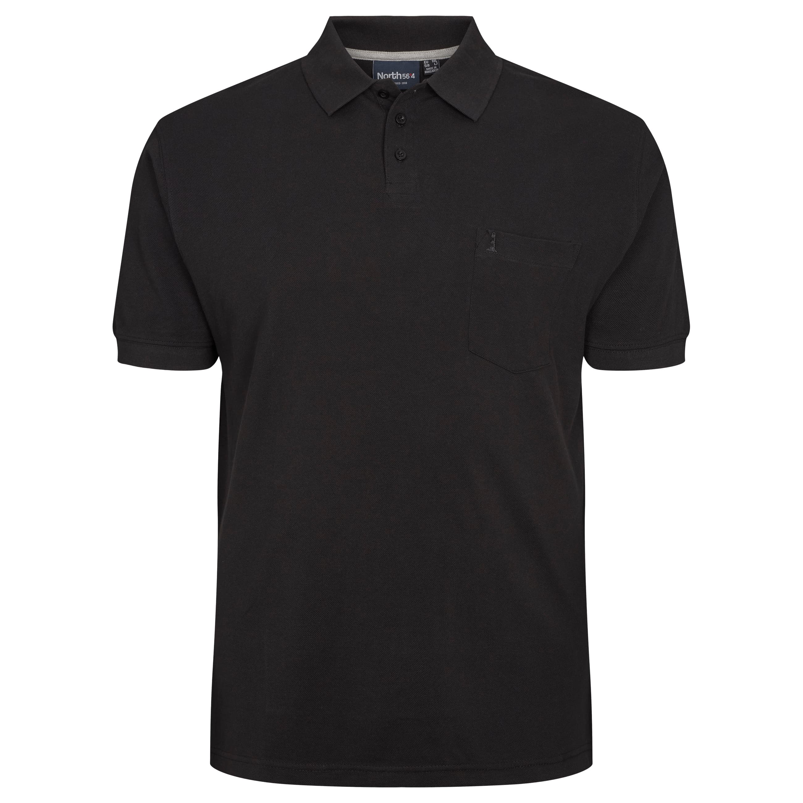 North 56°4 Polo Sort 2XL-8XL