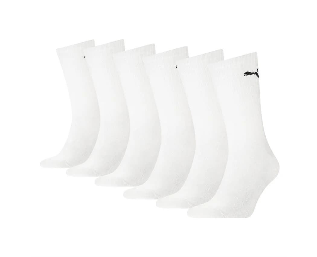 Puma Crewsock 6 pack hvit 43-46