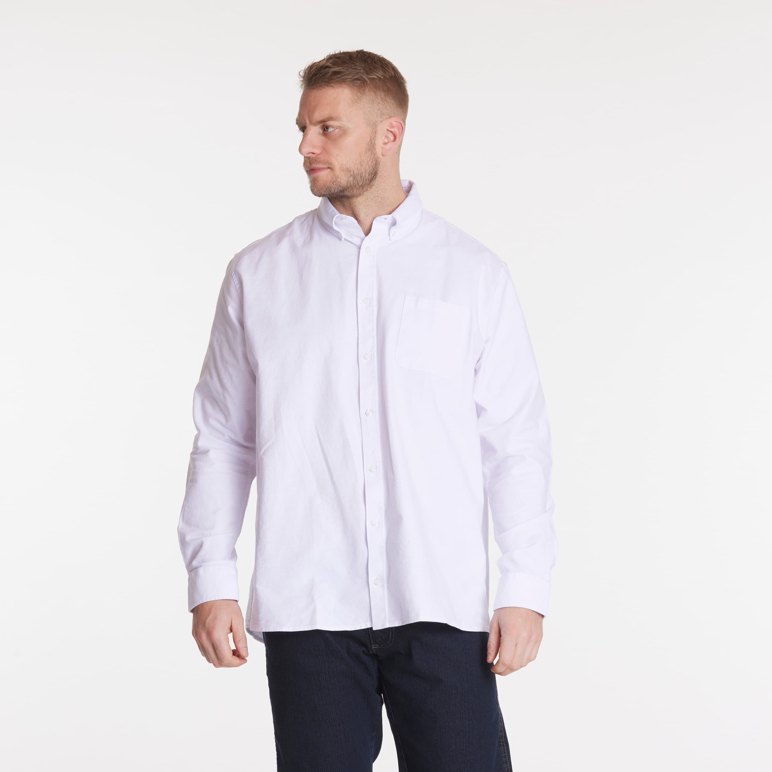 North 56°4 Oxford skjorte hvit 2Xl-7XL