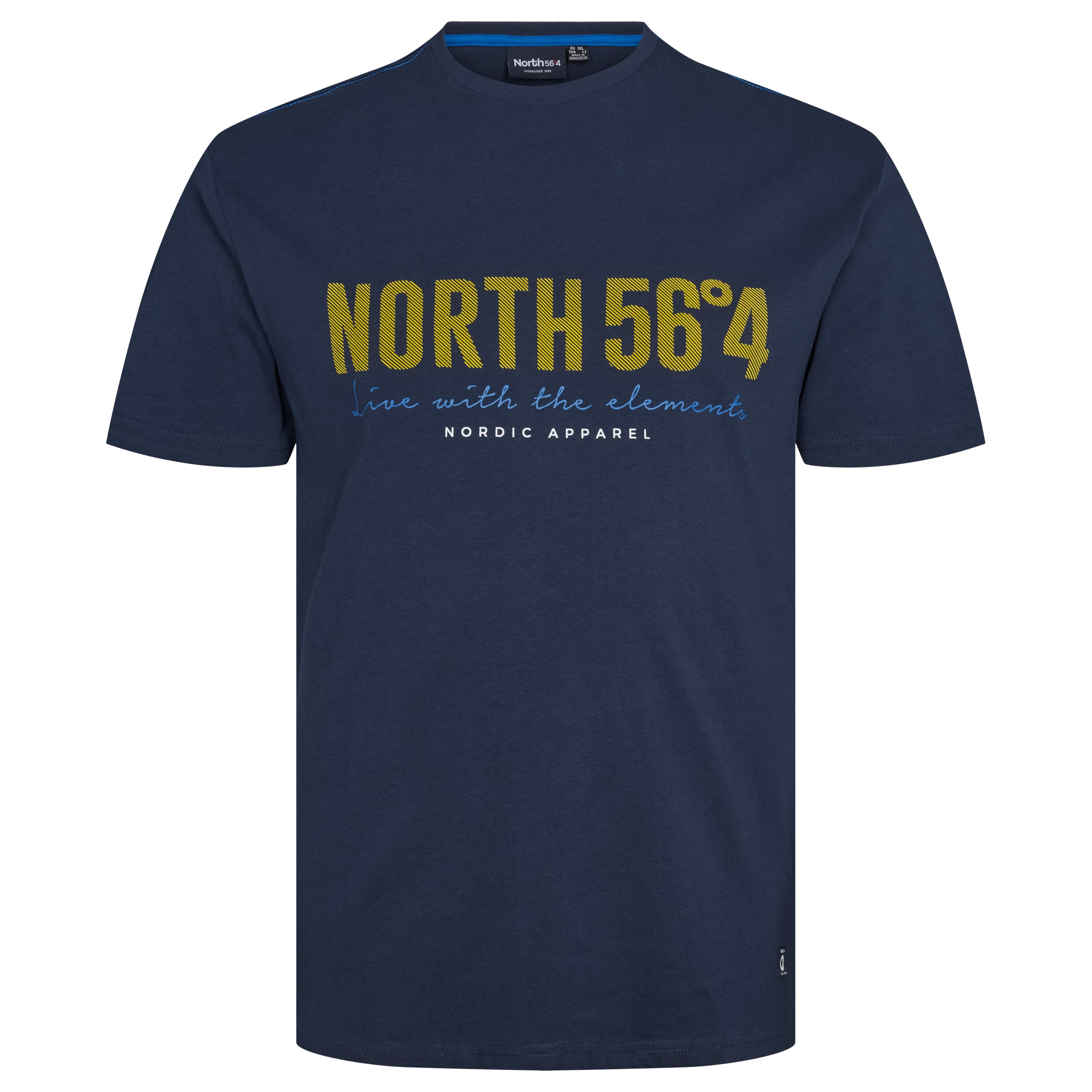 North 56°4 Printed tshirt marine blå 2XL-8XL