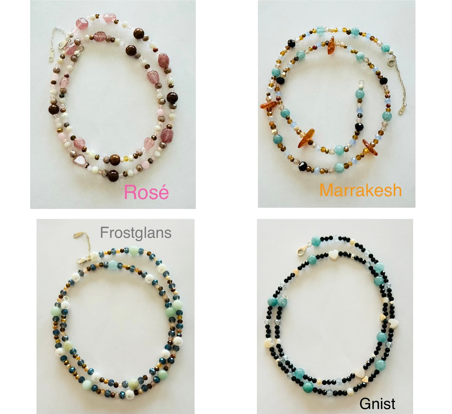 Rosé, Marrakesh, Frostglans, Gnist, Smykker