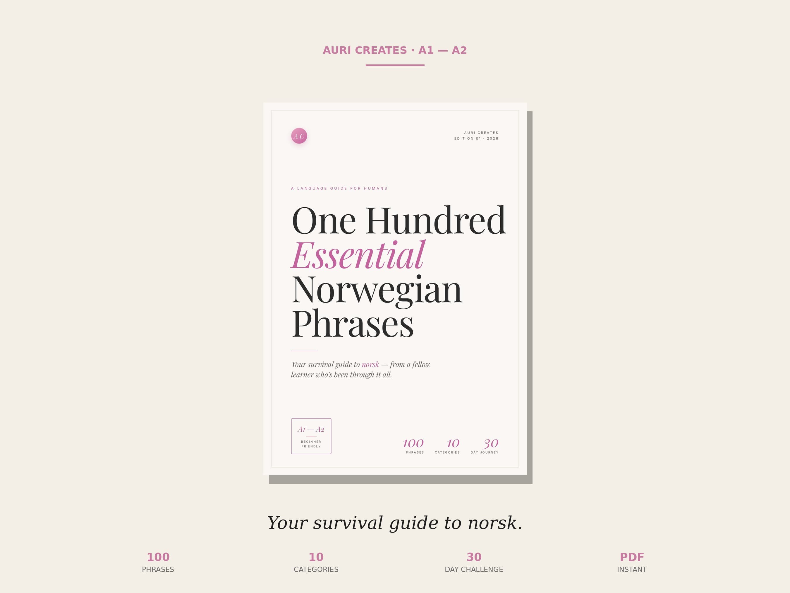 100 Essential Norwegian Phrases — A1 to A2 (PDF)